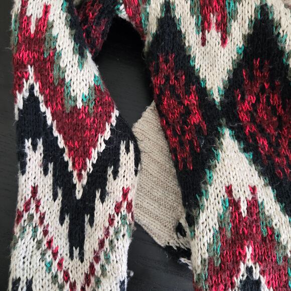 Vintage Y2K Mossimo Tribal Cardigan Grandpa Open Longline Cozy Women Medium - Picture 11 of 13